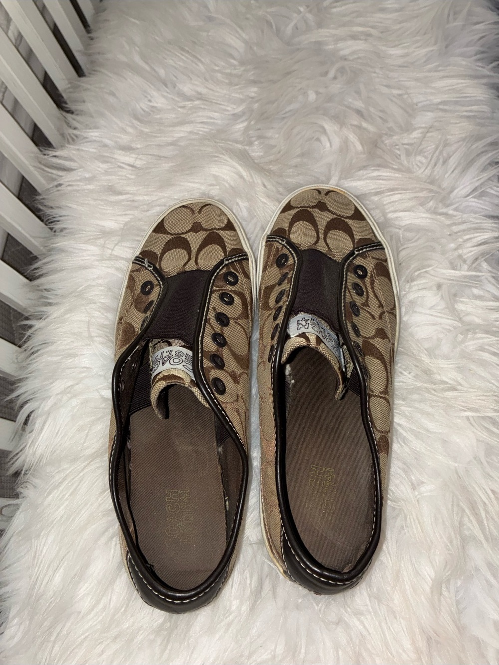 COACH Kira slip on sneakers shoes logo print Sz 8 - Picture 7 of 7
